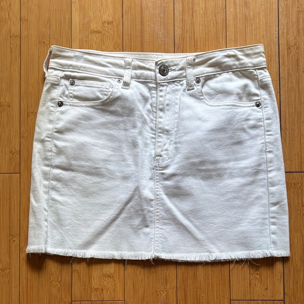 American Eagle Outfitters White Denim Mini Skirt